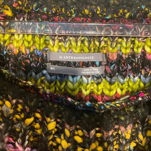 Anthropologie Piera Colorful Turtleneck Poncho M/L - Picture 4 of 5
